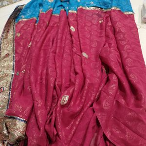 Festive Saree With Ready Blouse Sale