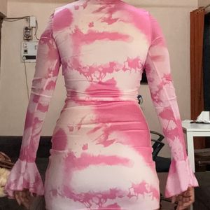 Brand New Pink Tie Dye Mini Dress