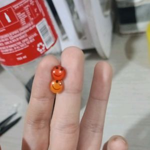 orange smile earring stud