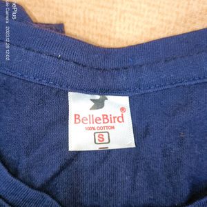 BELLEBIRD NAVY BLUE COTTON TSHIRT