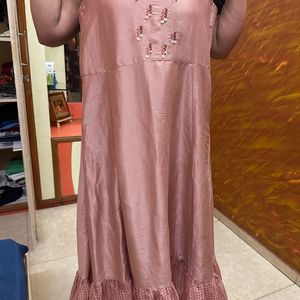 Pink Kurti With Shrug