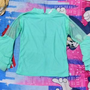 Trendy Women's Top, Aqua Green Top