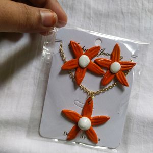 Price Drop❗😍 Orange Cute Flower Set ✨🦋