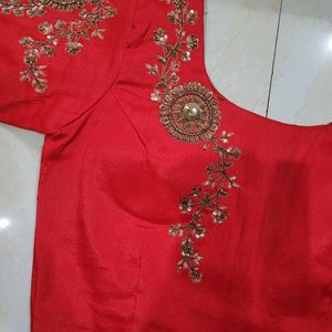 Heavy Pure Silk Zardosi 1/3rd Hand Blouse