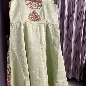 Elaichi Color Raw Silk Gown