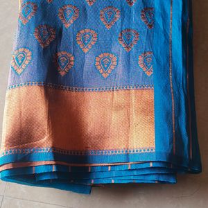 Cotton Silk Saree with Traditional Katpadhar