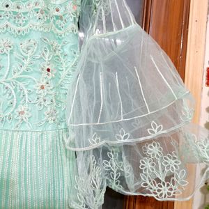 Pastel Green Colour Wedding Wear Dress