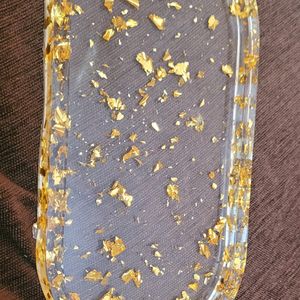 Resin Tray, Transparent With Goldenflakes