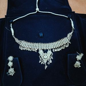 Silver Colour Necklace Set