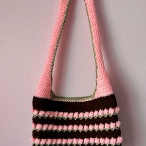 Crochet Pink Tulip Bag