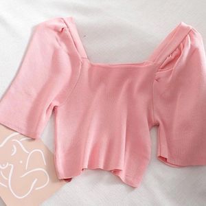 Puff Sleeve Crop Tops