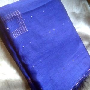 Plain Dark Blue Saree