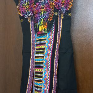 Black Multicolored Kurti