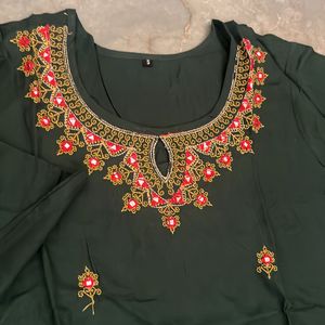 Embroidery Viscose Rayon Festive Kurti For Women