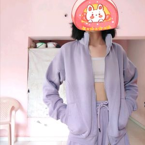 Purple Jacket With Joggers Co-ord Set