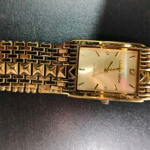 CHARLIE DELON MEN'S WRIST WATCH 24K Gold Plated