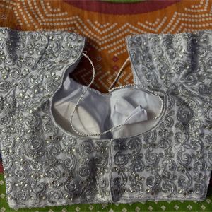 Embroidery Blouse -silver Shade