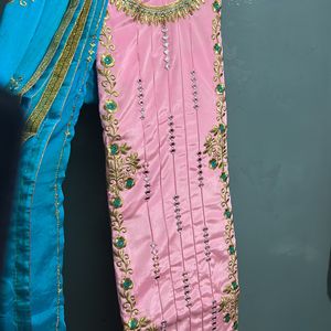 Beautiful Embroidery Pink Suit With Duppta