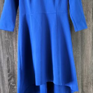 The Limited 3/4 Sleeve Solid Royal Blue Dress