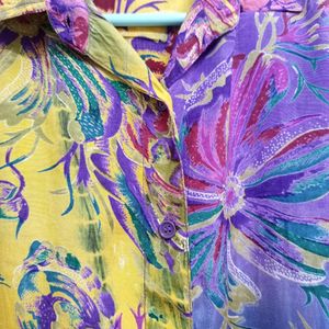 Multicolour Floral print Plus Size Shirt For Women