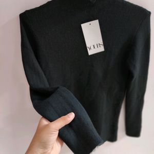 Black Highneck Korean Sweater