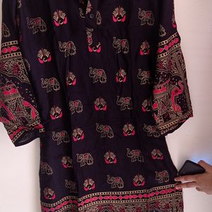 Black Printed Kurta