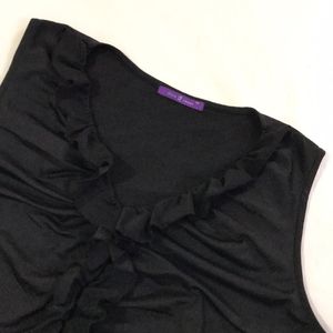 Black Stretchy Top With Ruffles