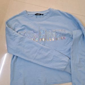 Light Blue Sweatshirt Full Sleeve Zudio Women