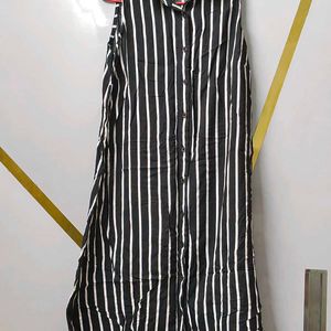 Women Sleeveless Striped A-line👗