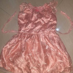 Peach Colour Baby Girl Dress