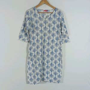 White Printed Kurta (Women)