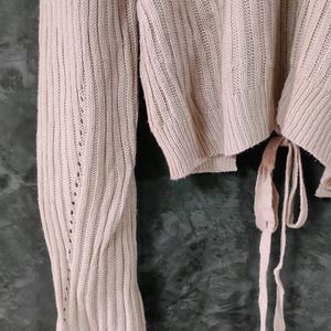 Women Oversized BACK TIE SWEATER