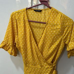 Yellow Colour A-line Top | Small Size