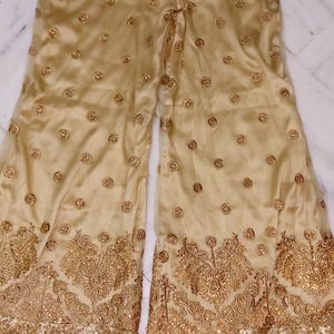 Golden Squnce Net Frock