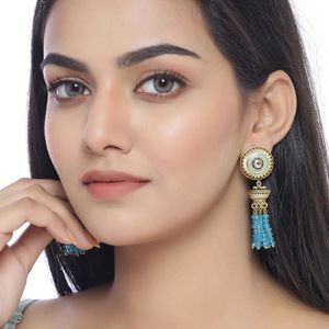 Gwalior Dome And Tassels Drop Earrings