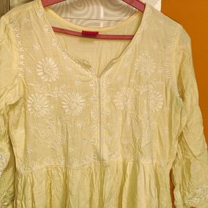 Lemon Green Anarkali Kurta