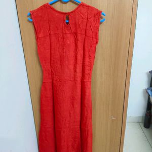 Red A-line Kurti