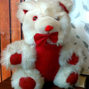 White & Red Lovely Teddy Bear for Kids ♥️♥️♥