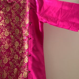 Anouk, Magenta With Golden Print, New Style, Long