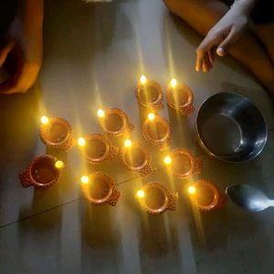 Pack of 12 Pcs Water LED Sensor Diya for Diwali