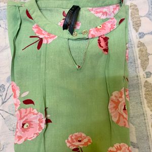 Semi Formal Parrot Green Shirt/Top -Soft Comfort