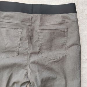 Grey Mid-Waist Trousers.