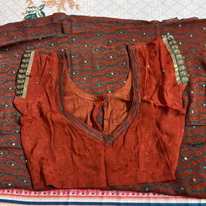 Jari Border Rust Saree