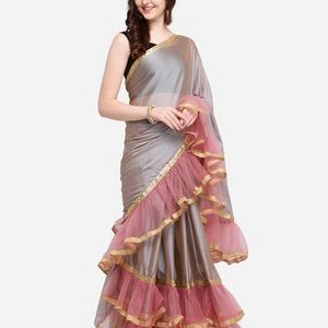 New Unused Ruffle Saree