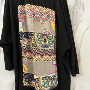 Black Top With Patchwork Design