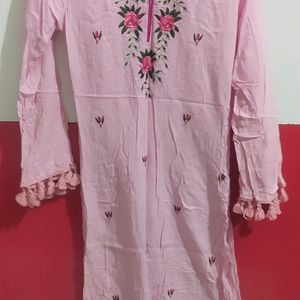 Pink Embroidery Kurti