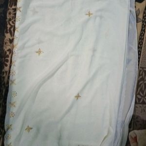 White And Gold Heavy Work Sarees