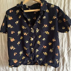 Cute Floral Cropped Shirt