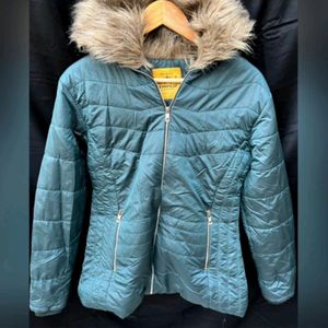 Sea Green Fur Warm stylish jacket