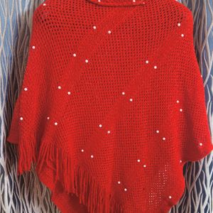 Red Poncho For Women❣️